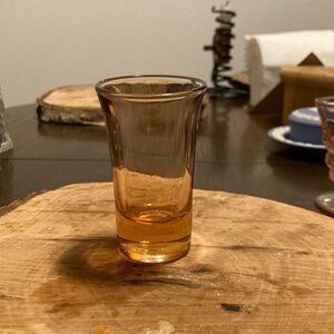 Vintage 1940’s shot glass, pink, 2 oz